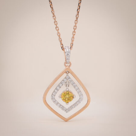 Golden Radiance Pendant with Chain