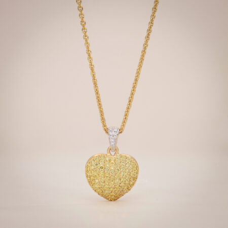 Golden Heartbeat Pendant with Chain