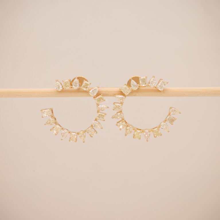Soléa Brillare Diamond Crescent Hoop Earrings