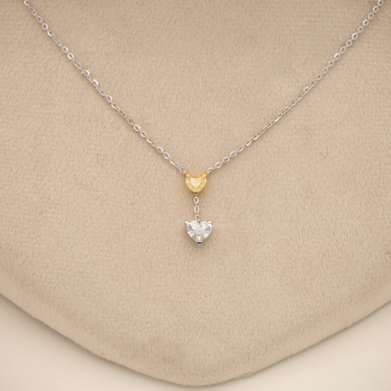 Aurelia Twin-Heart Drop Pendant