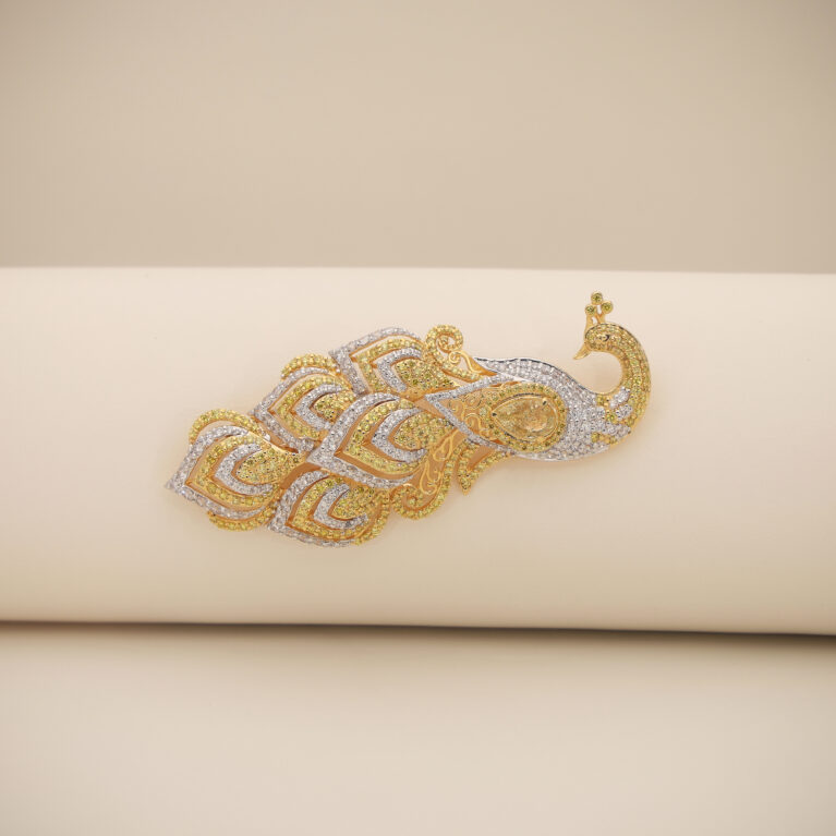 Royal Peacock Diamond Brooch