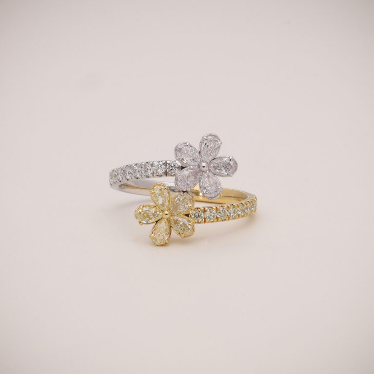 AURELIA DUAL BLOSSOM TWIST RING
